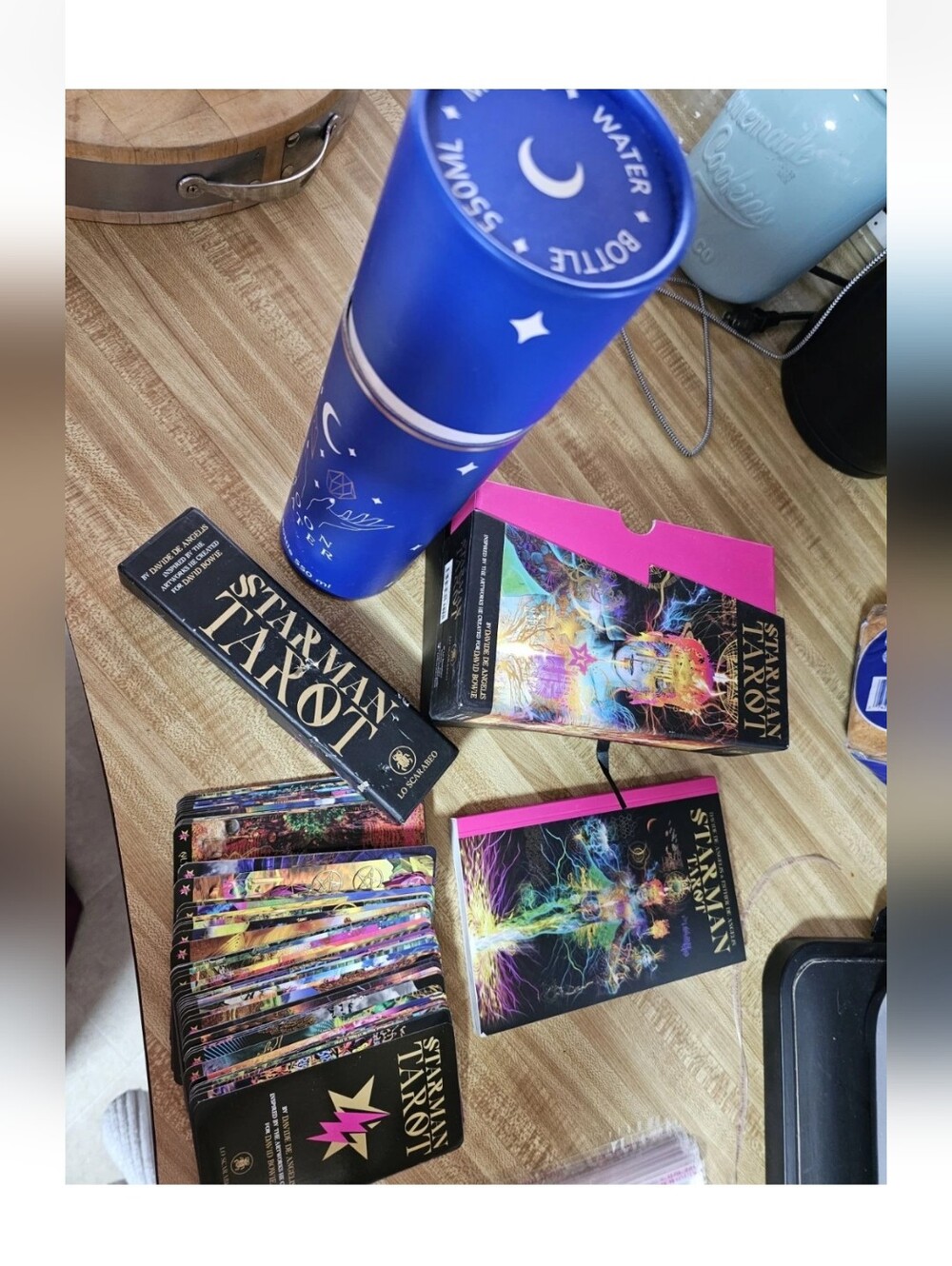 Starman Tarot Deck Davide De Angelis David Bowie (Used) & New Moon Water Bottle